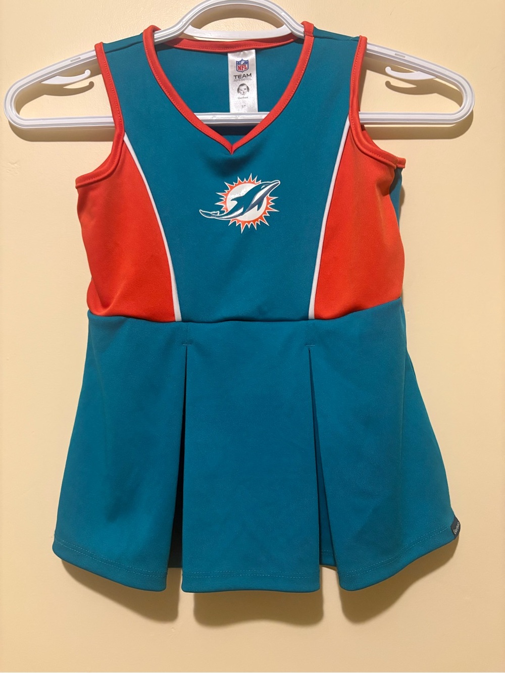 NWOT NFL Girls' Teal & Orange Miami Dolphins Cheer Dress Size 3T